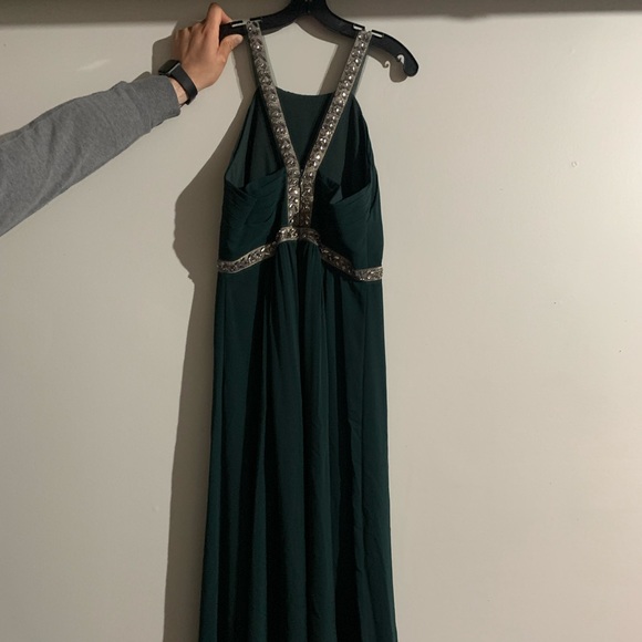 BCBG MaxAzria Celestine Dark Green Floor Length Dress - Picture 7 of 9
